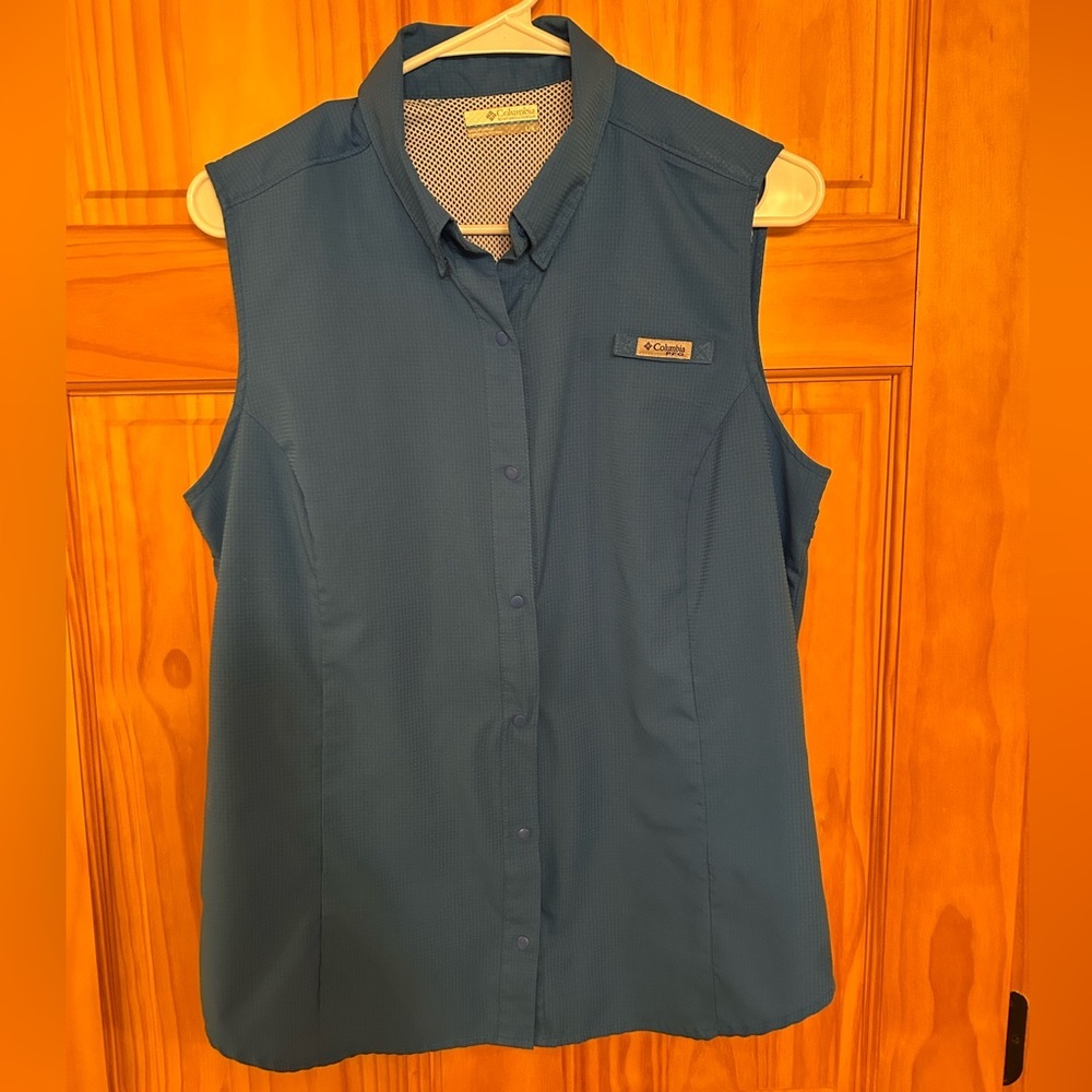 Columbia Blue Short-Sleeve Button Shirt